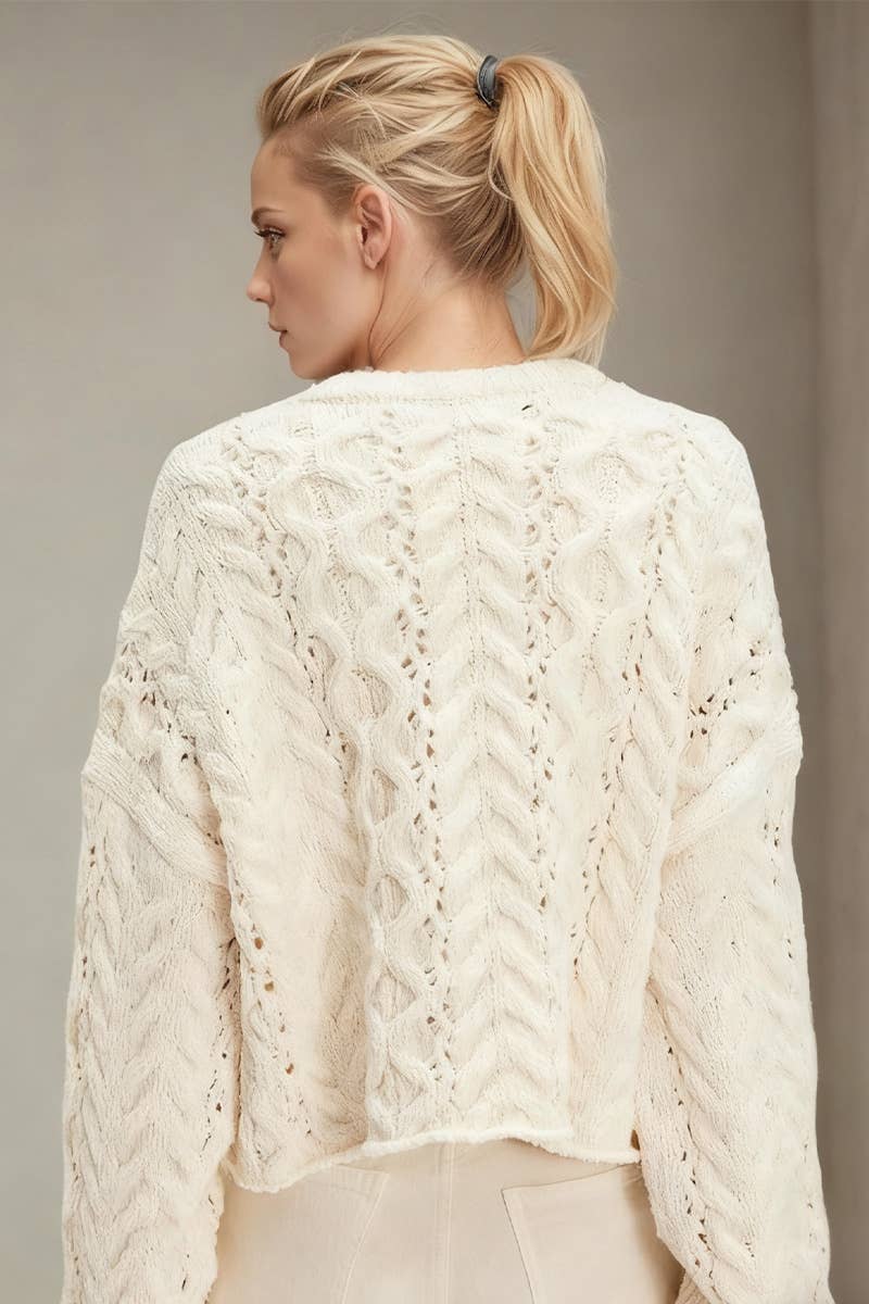 Casual knitted V-neck single-breasted cardigan
