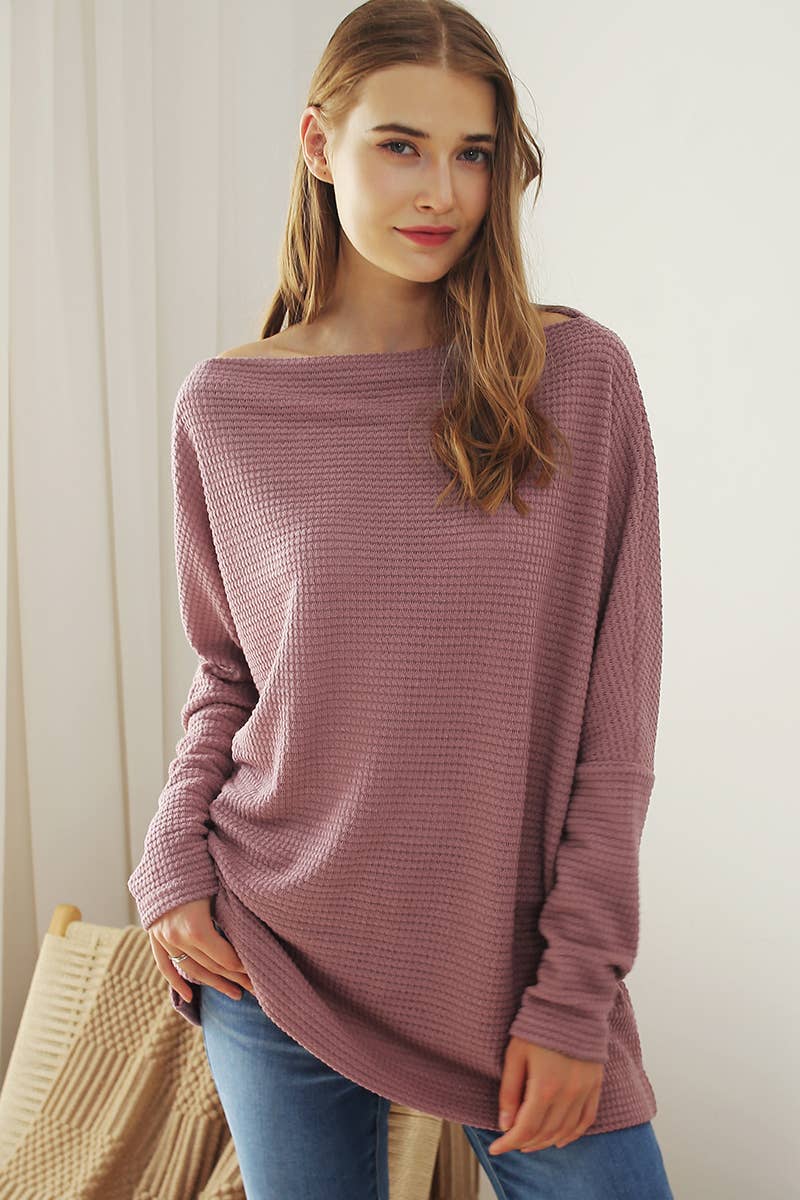 CWTTL1495_IN BATWING SLEEVE PULLOVER SWEATER KNIT