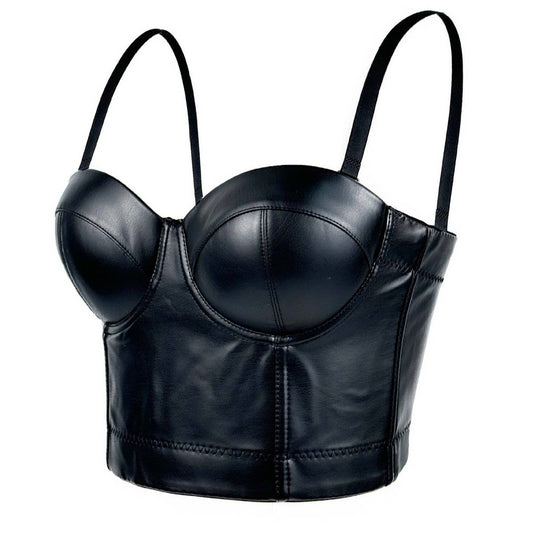 FAUX SHEEPSKIN SEXY GATHERED HERRINGBONE BRA