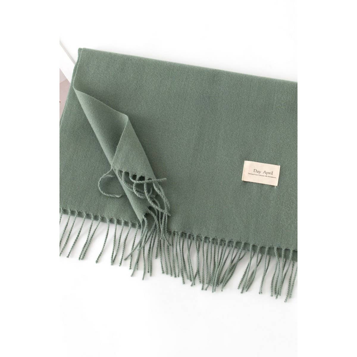 CWASC1482_SOLID COLOR MEDIUM-LENGTH WARM SCARF SHAWL NECK