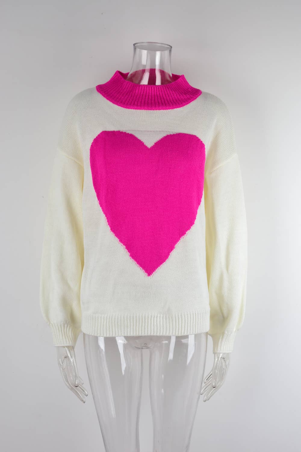 BIG LOVE VALENTINE'S DAY CREW-NECK KNIT PULLOVER