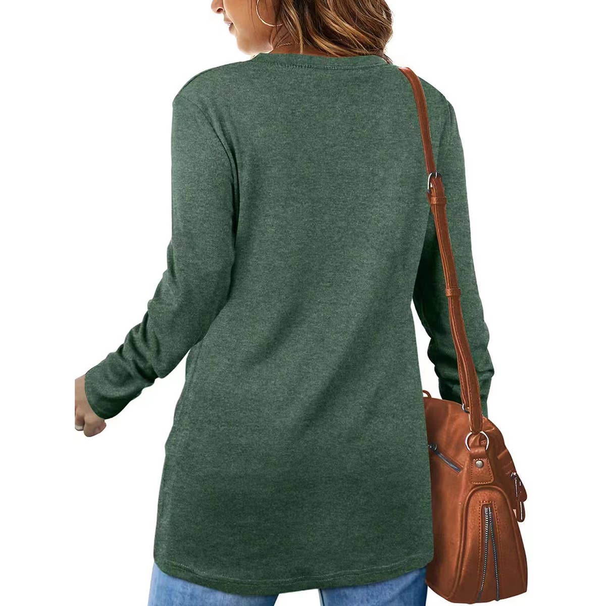 CREW-NECK LONG-SLEEVED SWEATSHIRT KNOTTED T-SHIRT