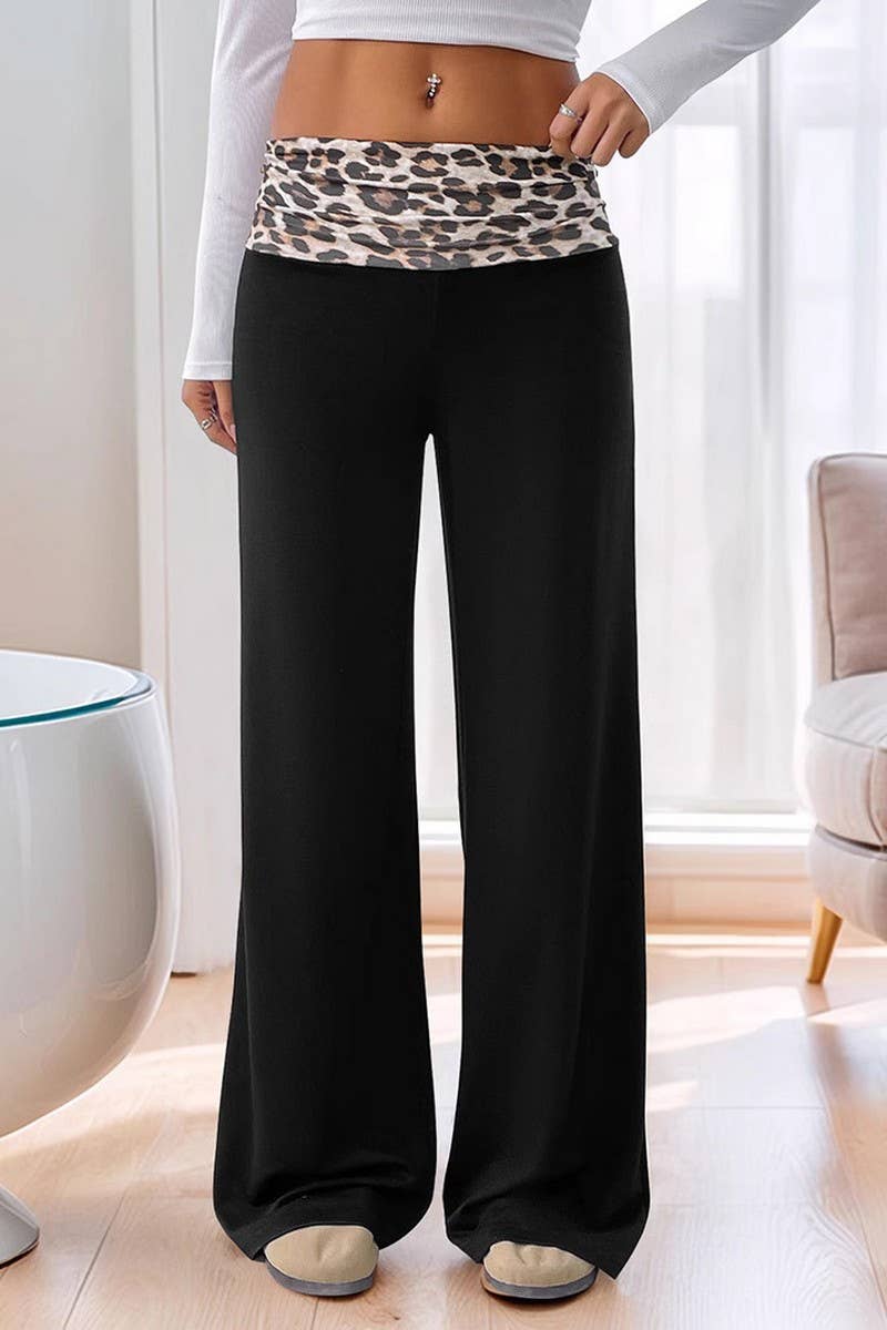 CWBLP00941_CASUAL CONTRAST LEOPARD PRINT WIDE-LEG PANTS
