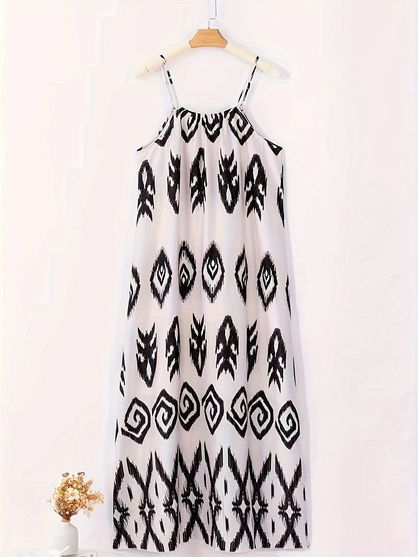 Fashionable versatile loose printed long dress