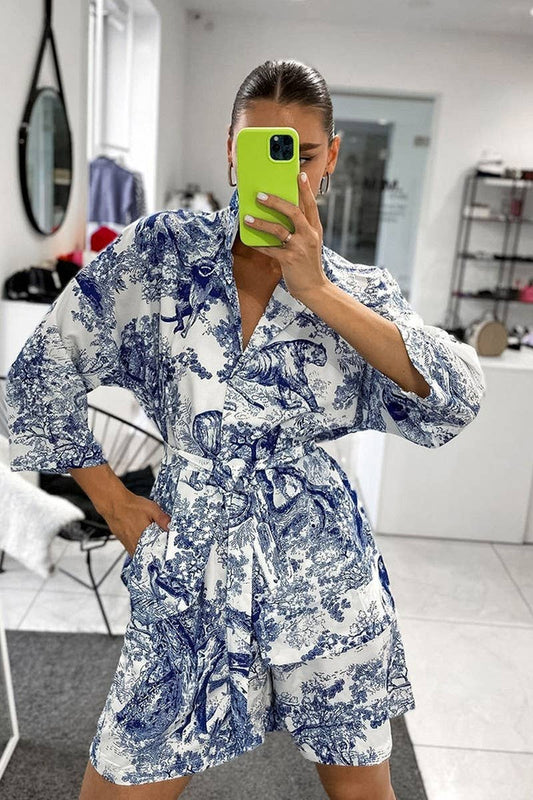 CWSPJ0299_PRINTED CARDIGAN TIE PAJAMAS TWO-PIECE SET