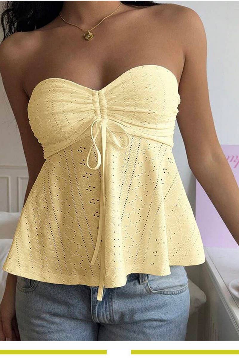 CWTTSL0441_SUMMER RESORT STYLE SLEEVELESS JACQUARD TOP