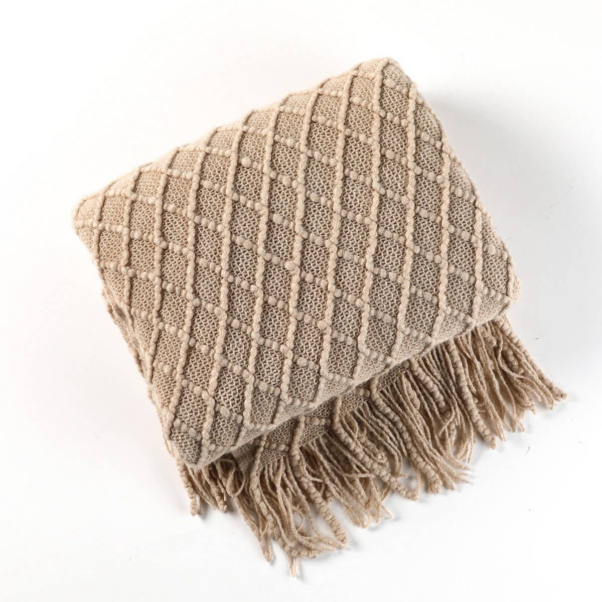 KNITTED SOLID COLOR SOFA BLANKET SHAWL BLANKET