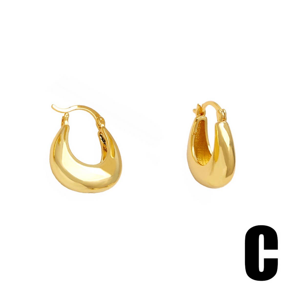 U SHAPED MINIMALIST GOLD PLATED EARRINGS