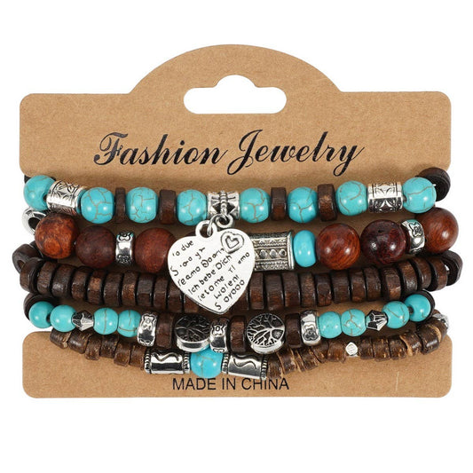 CWAJE05706_ELEPHANT HEART WOOD STRETCH BRACELET
