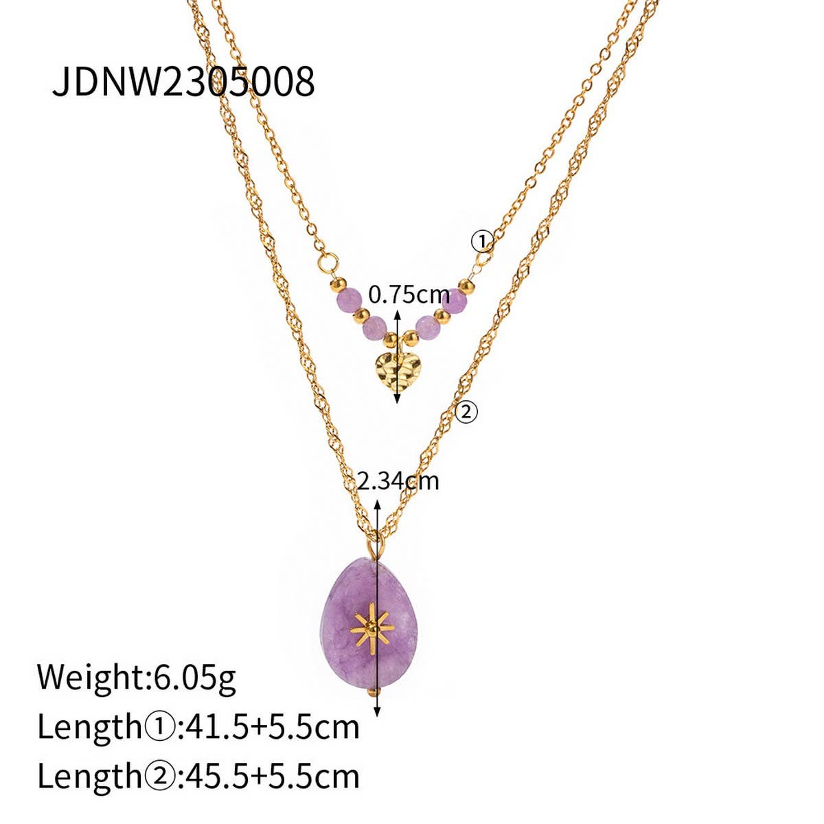NICHE RETRO DOUBLE-LAYERED CLAVICLE CHAIN_CWAJE1431