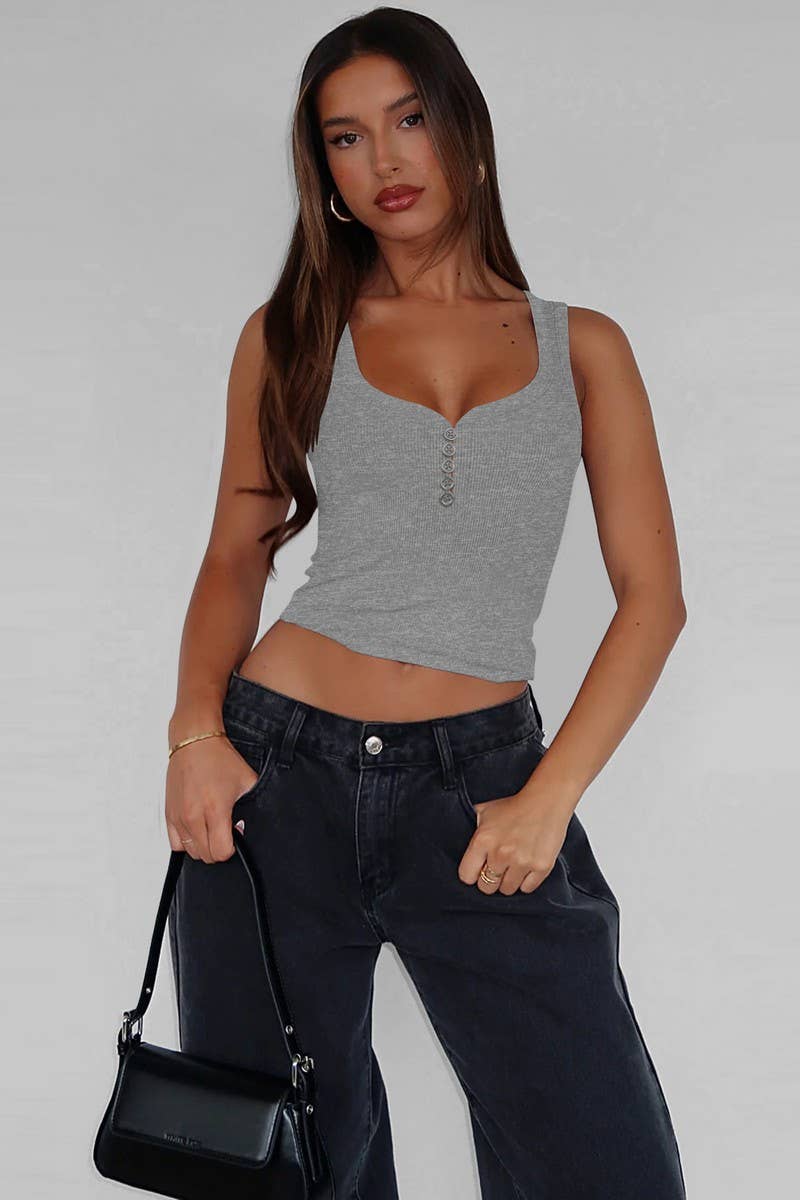 CWTTK0775_LOW U-NECK CLAVICLE-REVEALING CAMISOLE TOP