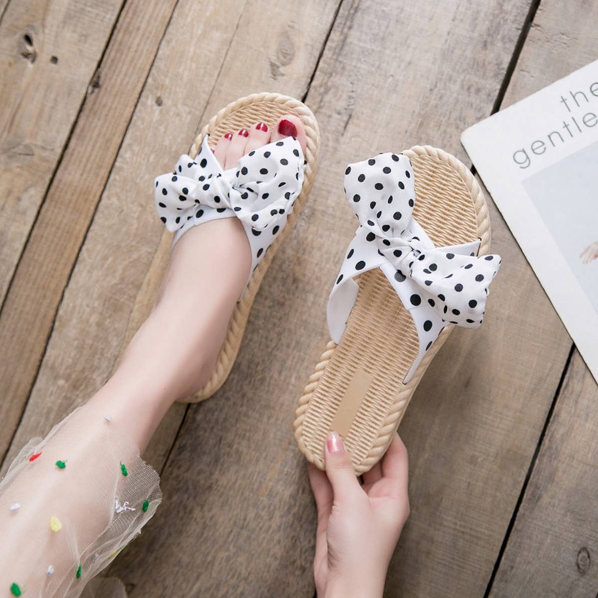 BOW DECORATED NON-SLIP SLIPPERS FOR WOMENS_CWSHS0675