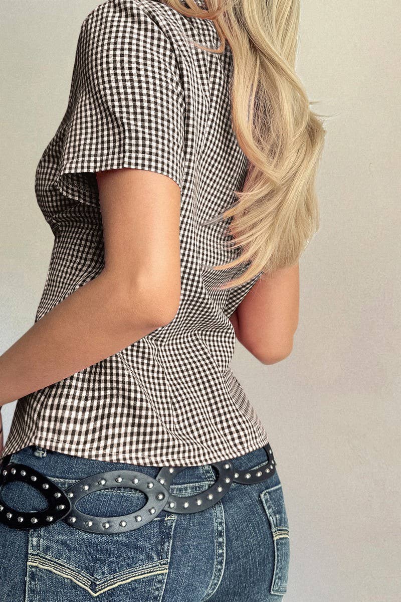 CWTSTS00827_CASUAL PLAID BUTTON SHORT SLEEVE SHIRT