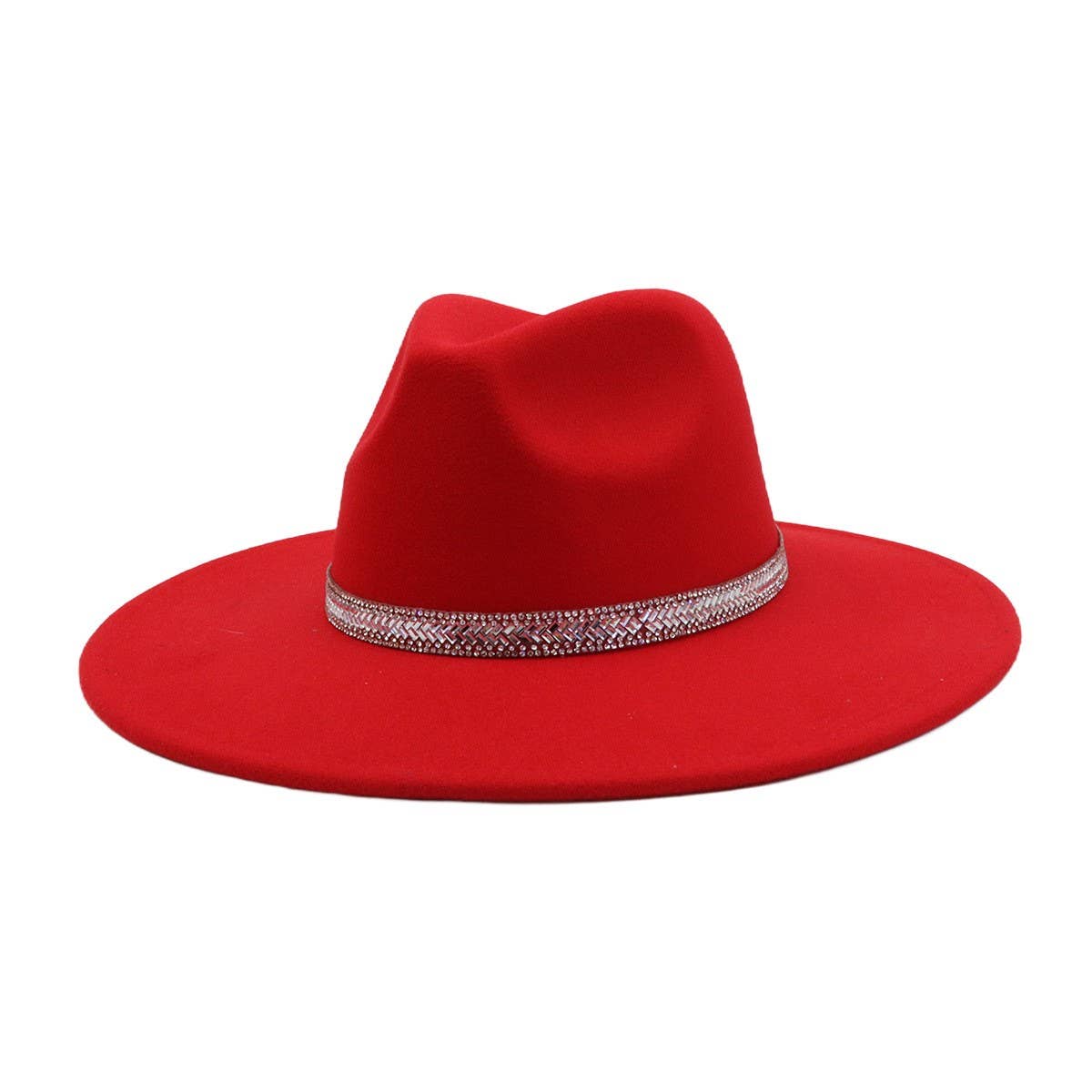 Men & Women Wool Blend Fedora Hat Heart Top_CWAH04376