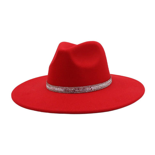 Men & Women Wool Blend Fedora Hat Heart Top_CWAH04376