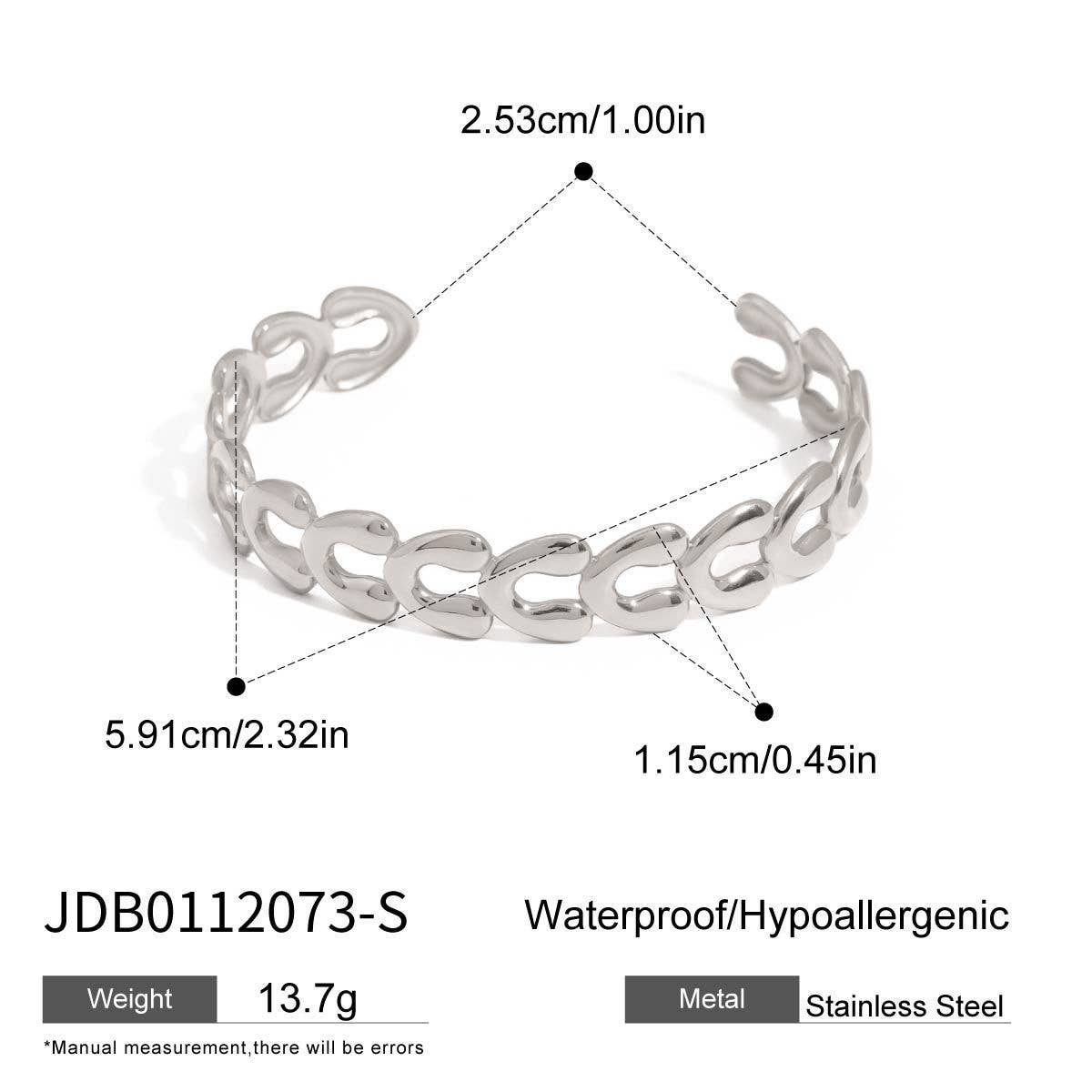 18K Gold V-Shaped Hollow Open Cuff Bracelet_CWAJE4856