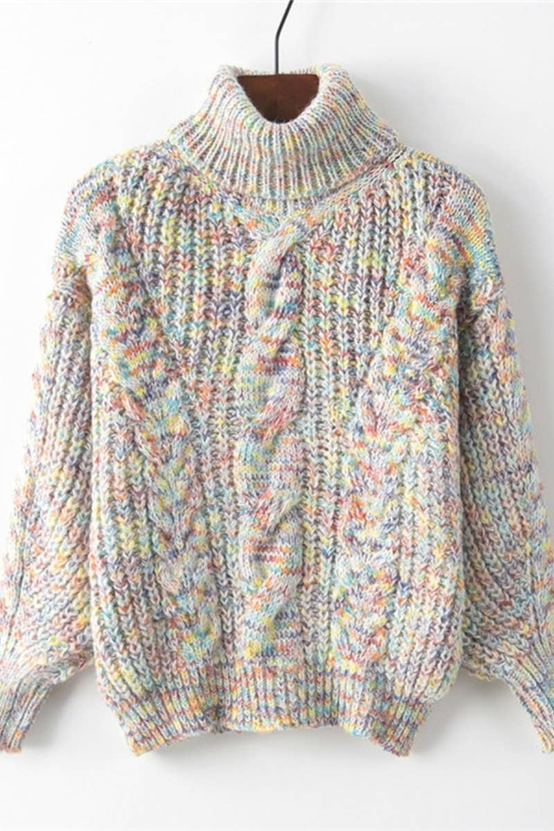 CWOSWL6651_WINTER KNIT TURTLENECK LONG-SLEEVED SWEATER