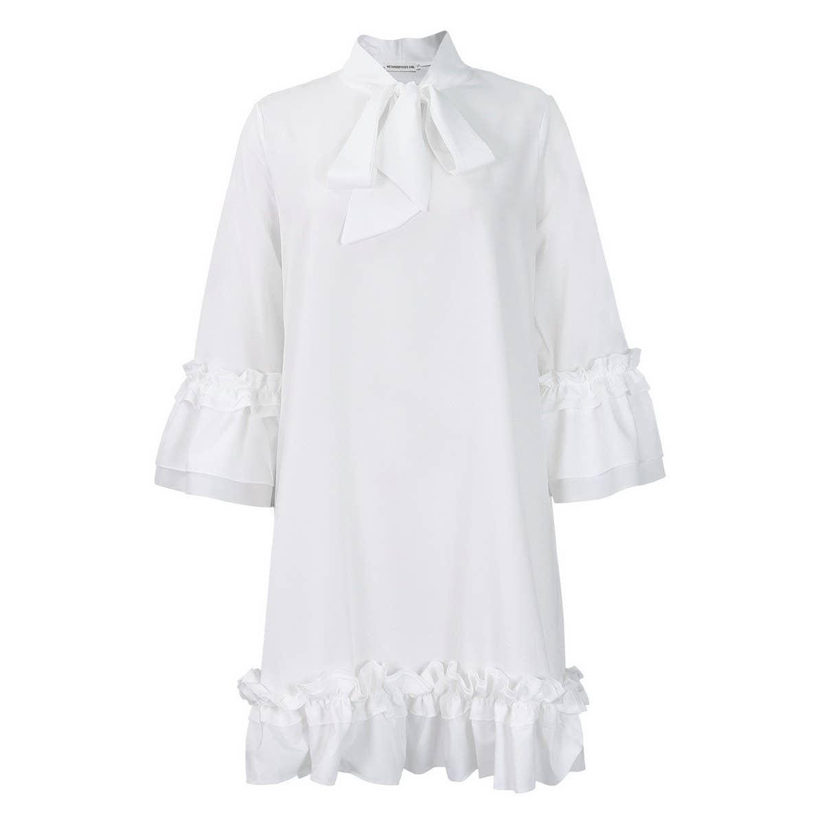 LOOSE CASUAL PLUS SIZE LOTUS LEAF SLEEVE TIE DRESS
