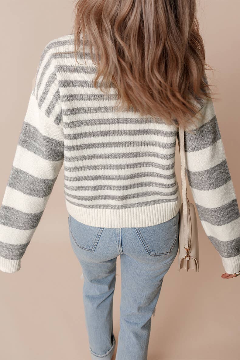 CASUAL LOOSE CREW-NECK KNITTED PULLOVER