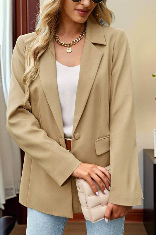 CWOBL00217_SOLID COLLARED CASUAL BLAZER JACKET