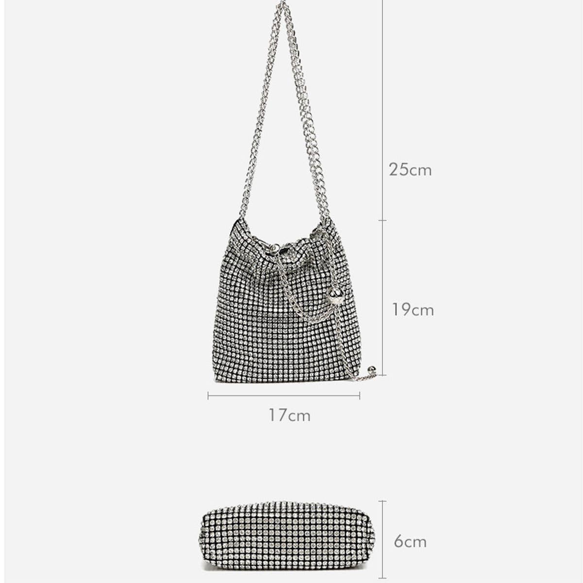 RHINESTONE SMALL GOLDEN BALL EVENING SHOULDER BAG_CWAB3605
