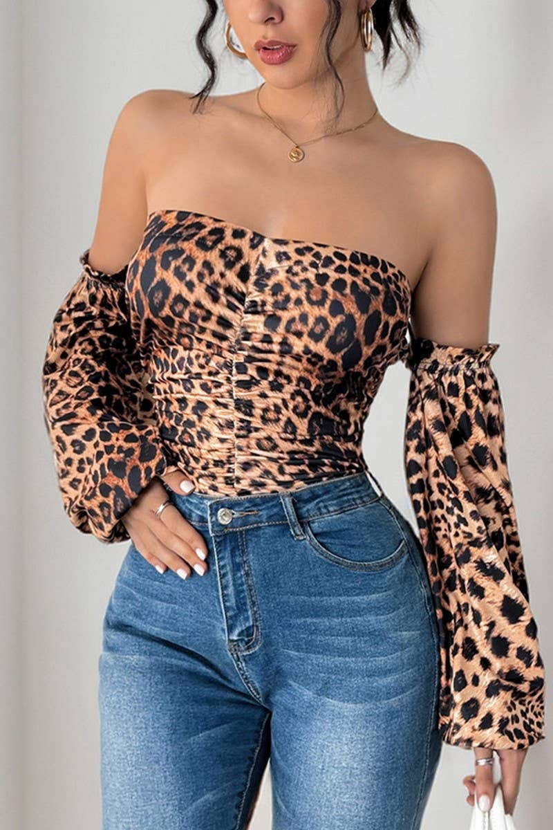 CWSBSL0133_SEXY LEOPARD PRINT SLIM SWEET AND SPICY BODYSUIT