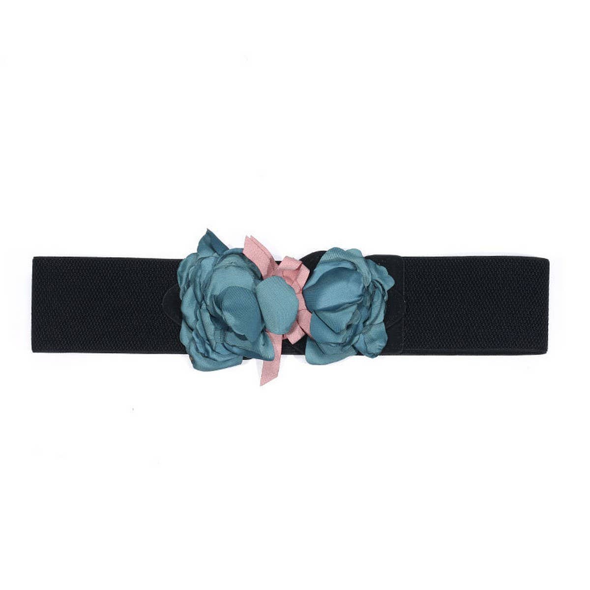 Floral Wide Elastic Waist Belt for Summer Dress