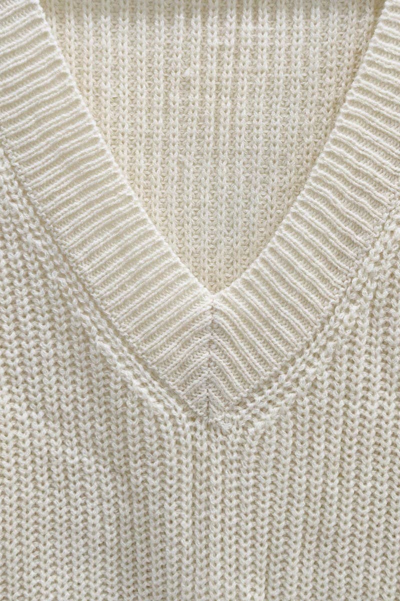 CWOSWL07399_PLUS SIZE DEEP V NECK KNIT SWEATER DRESS