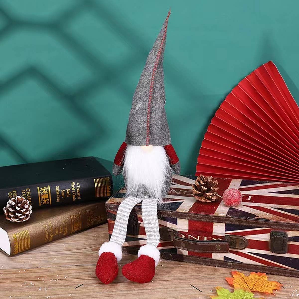 CHRISTMAS DECORATIONS LONG-LEGGED DOLL FIGURINE