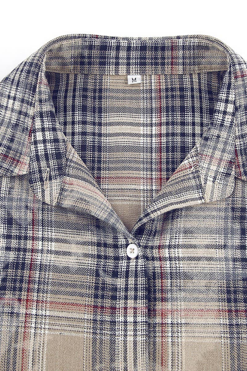 CWTBLL00569_VINTAGE PLAID LONG SLEEVE SHIRT JACKET