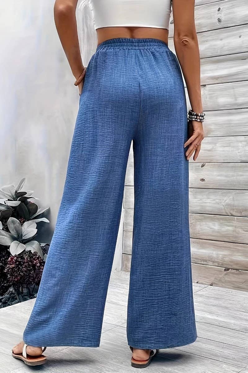 CWBLP1984_MID-RISE ELASTIC WAIST CASUAL WIDE-LEG PANTS