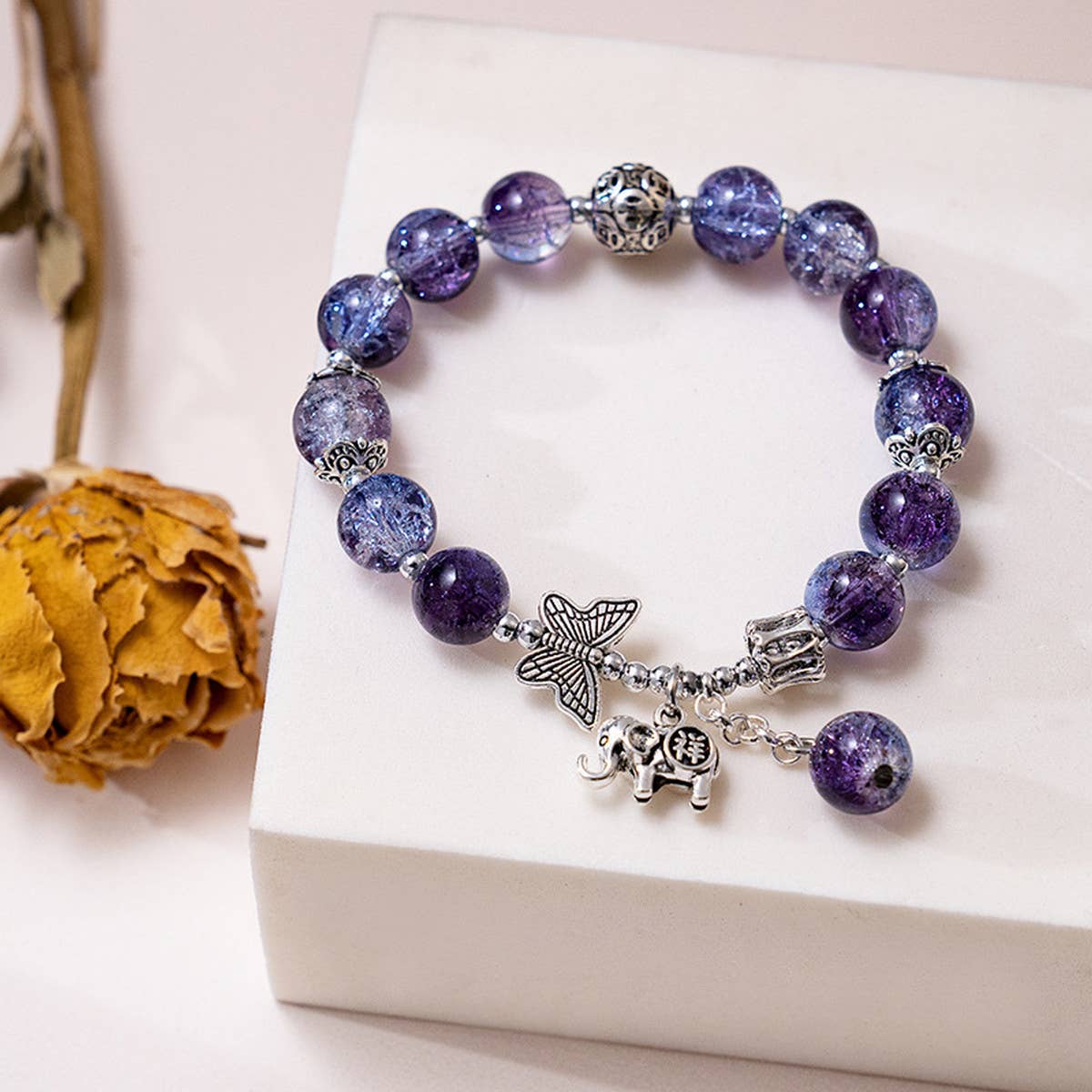 GRADIENT BUTTERFLY EXPLOSIVE CRYSTAL BRACELET