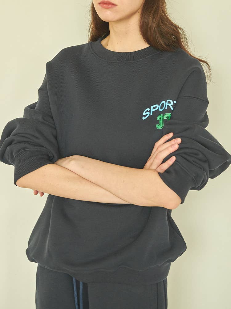 Casual sweatshirt shorts printed sportswear set