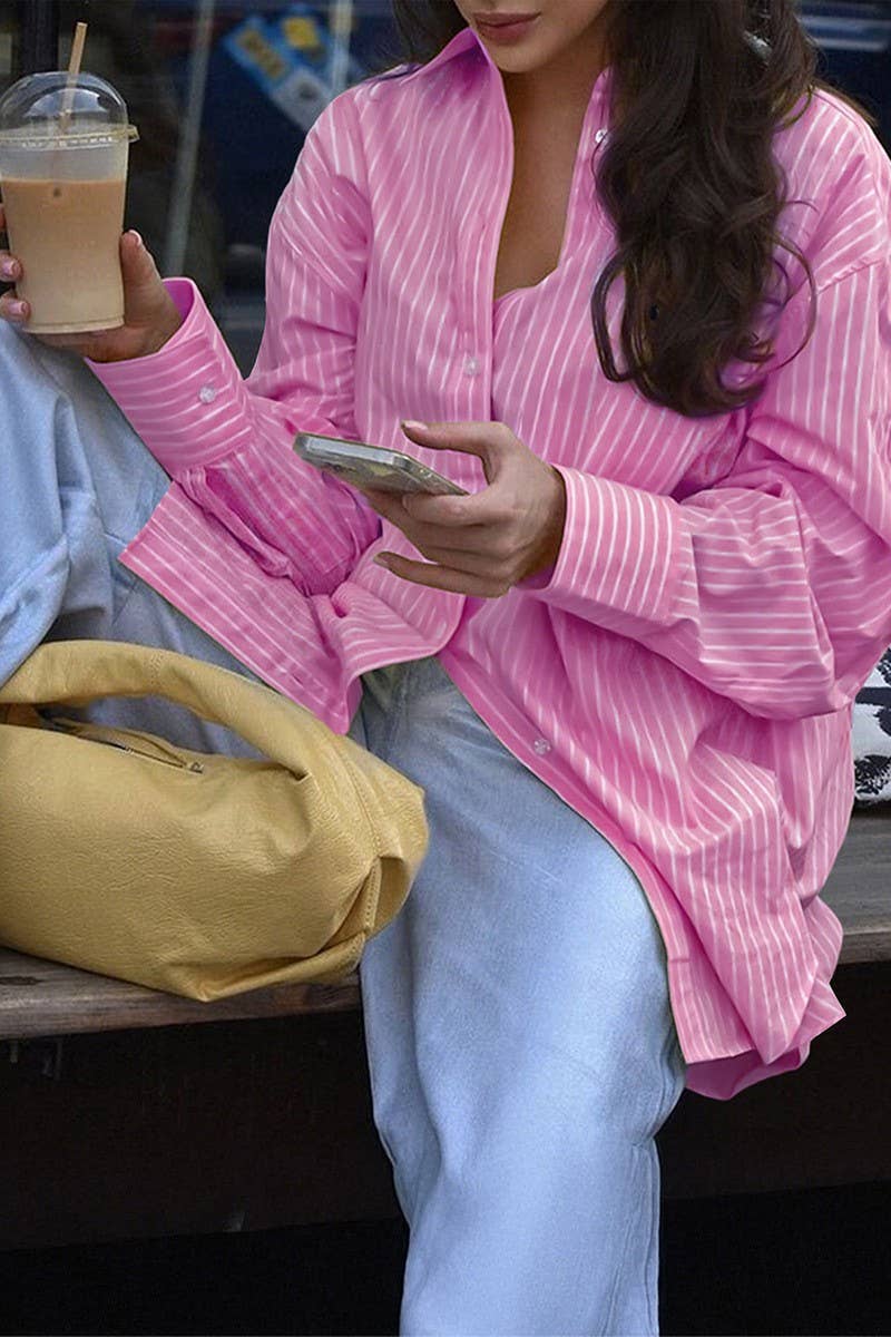 CWTSTL01005_CASUAL VACATION STRIPED BUTTON LONG SLEEVE SHIRT