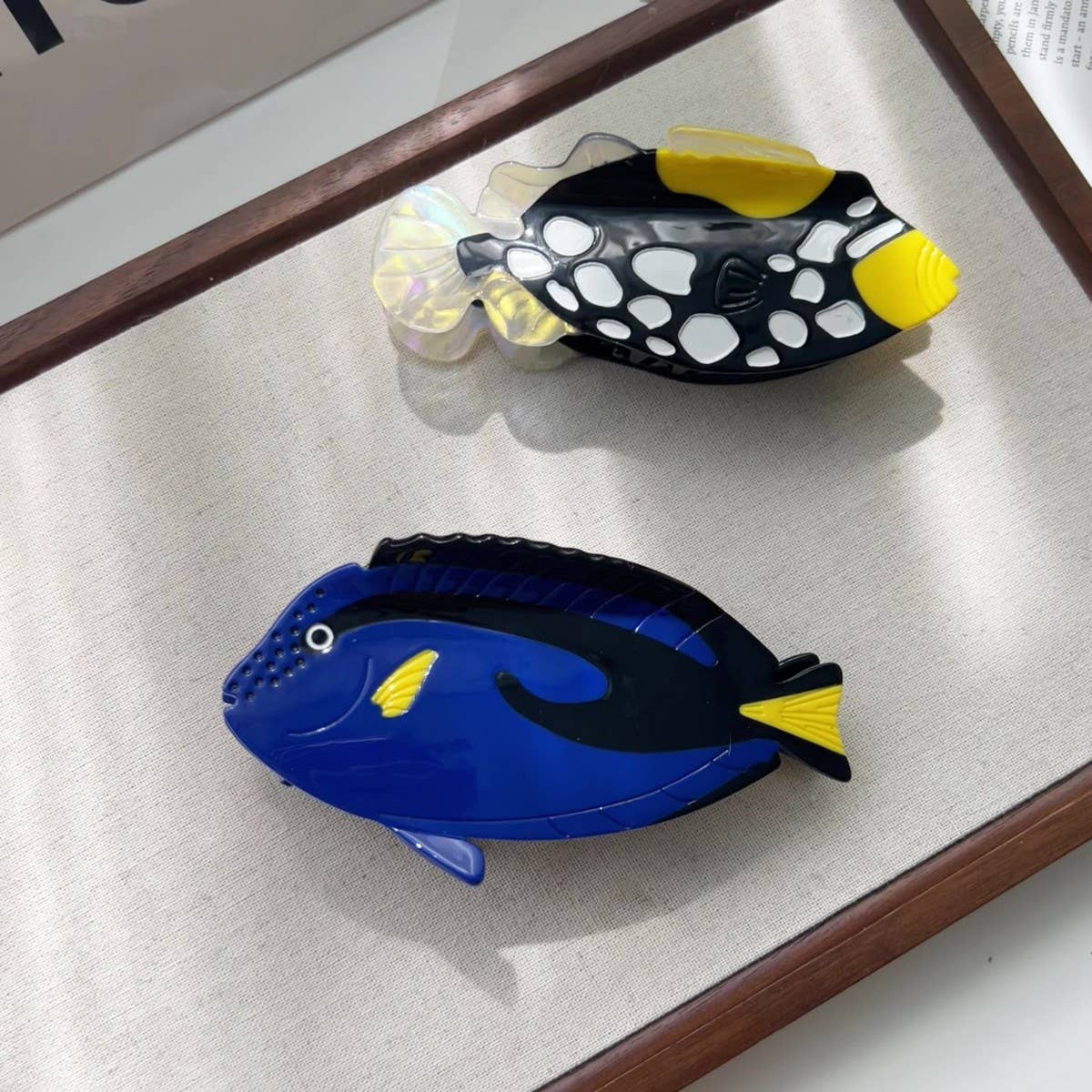 Spotted Fish Acetate Hair Claw Clip for Women_CWAHA5790