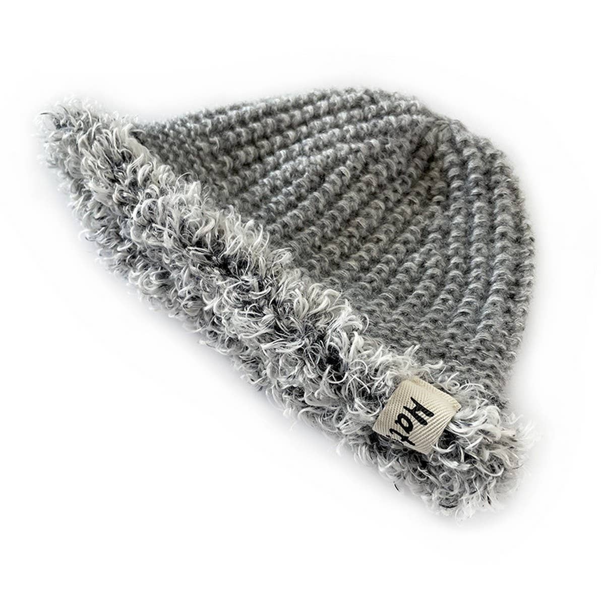 2-6 YEARS OLD PLUSH BRIM BUCKET HAT KNITTED HAT_CWAH2044