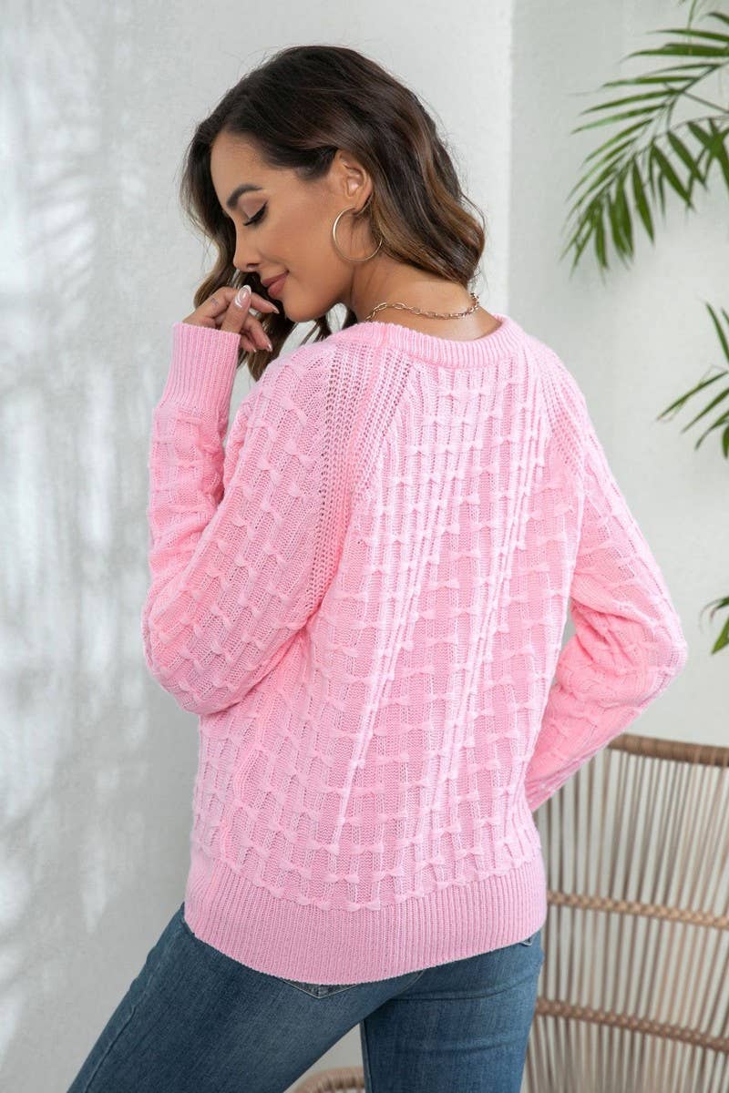 CWTTL1391_Crew Neck Long Sleeve Pullover Sweater