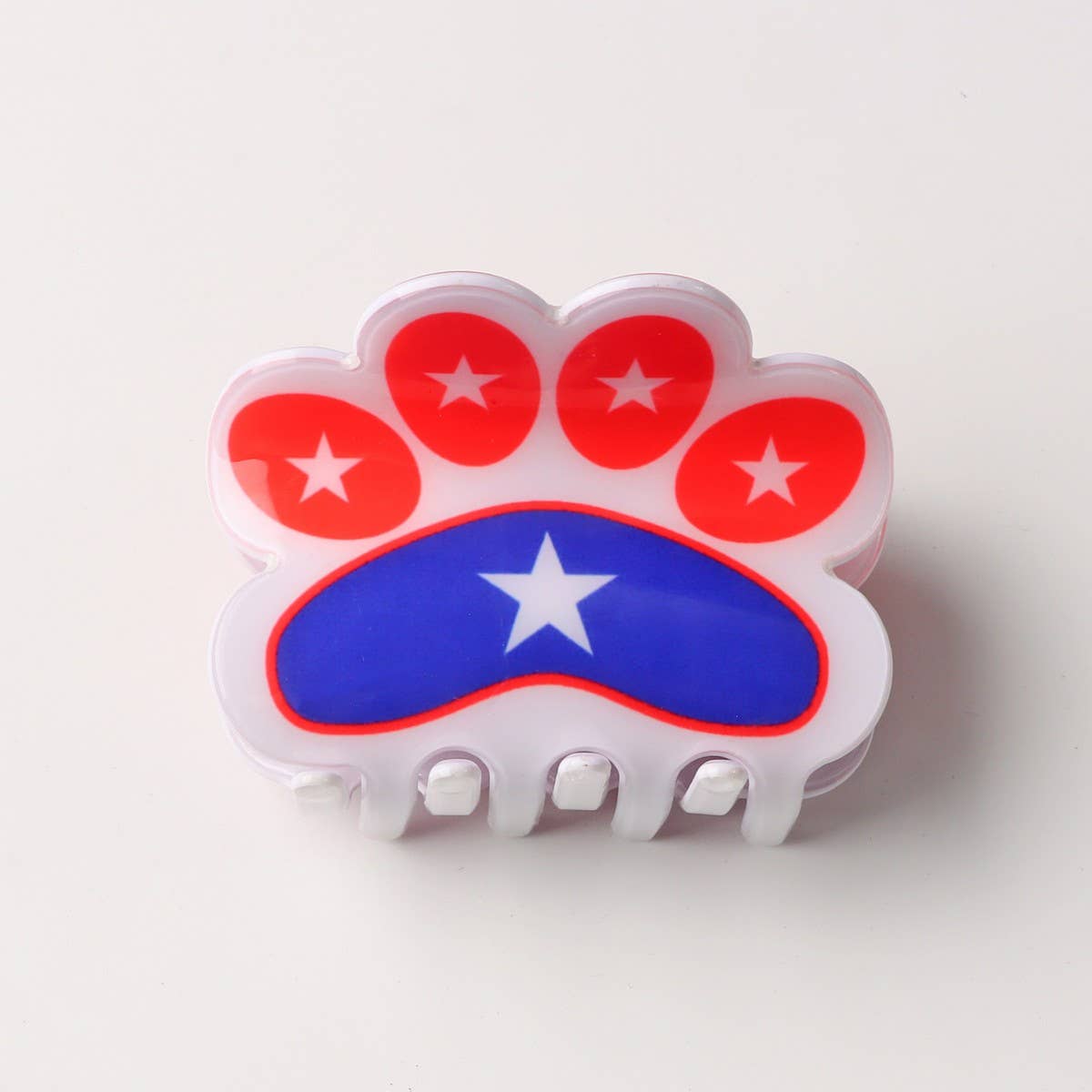 CWAHA1239_4TH OF JULY FLAG PETAL SHAPE HAIR CLAW CLIP