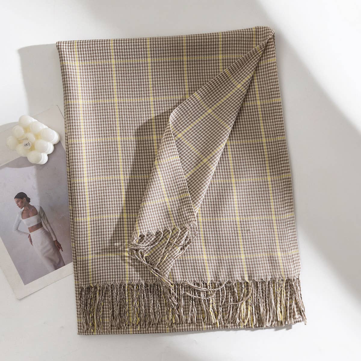WOMEN AUTUMN AND WINTER PLAID SCARF