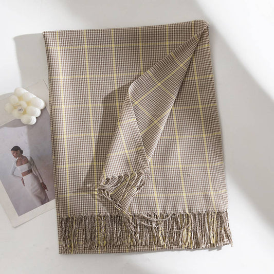 WOMEN AUTUMN AND WINTER PLAID SCARF