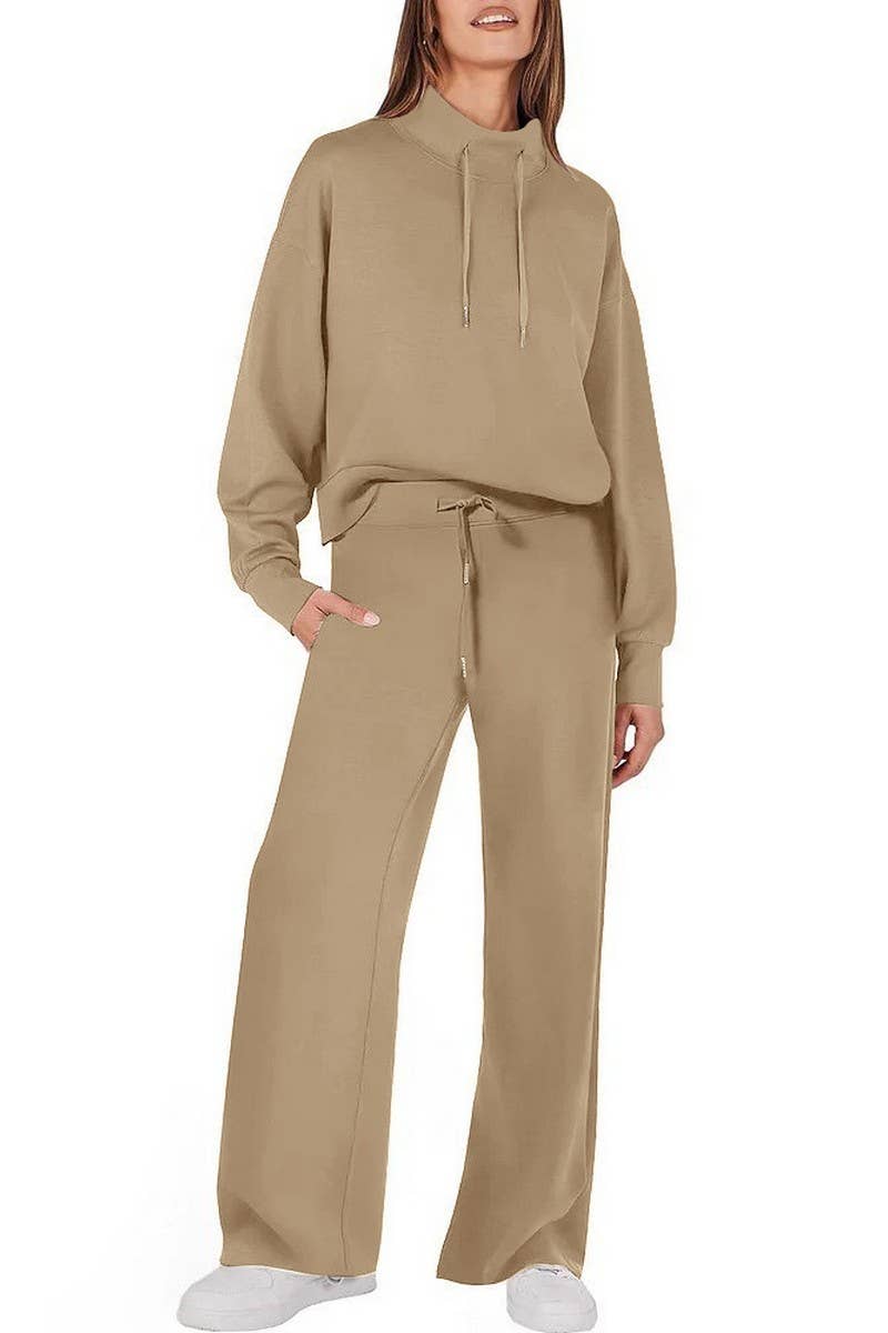 CWSS01306_FASHIONABLE CASUAL DRAWSTRING COMMUTER SUIT