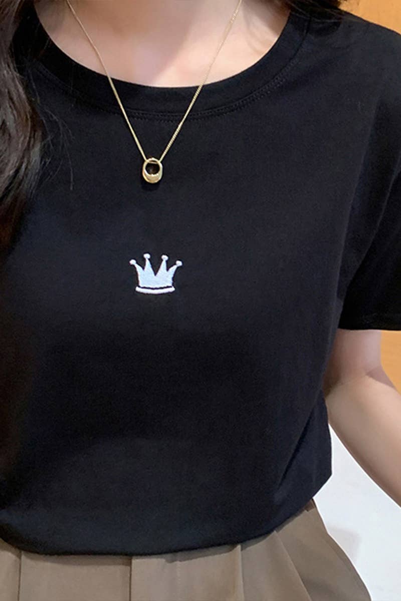 CWTTS0988_CROWN PRINT CASUAL T SHIRT