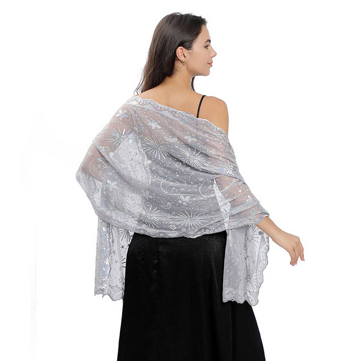 STARS AND MOON EMBROIDERED SHAWL_CWASC1079