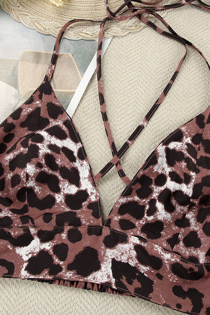 CWSPJ0331_LEOPARD PRINT UNDERWEAR SHORTS PAJAMA SET