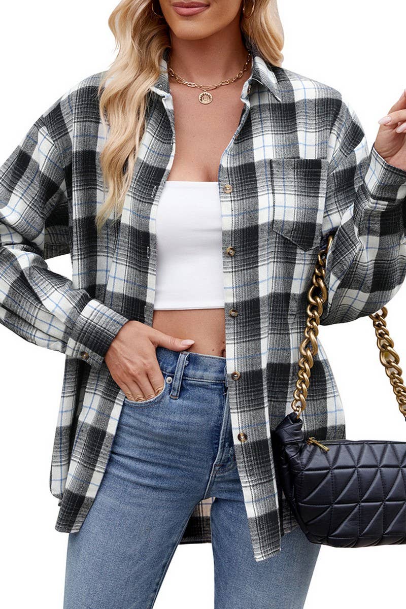 CWTSTL1455_LOOSE-FITTING BUTTON-DOWN PLAID SHIRT