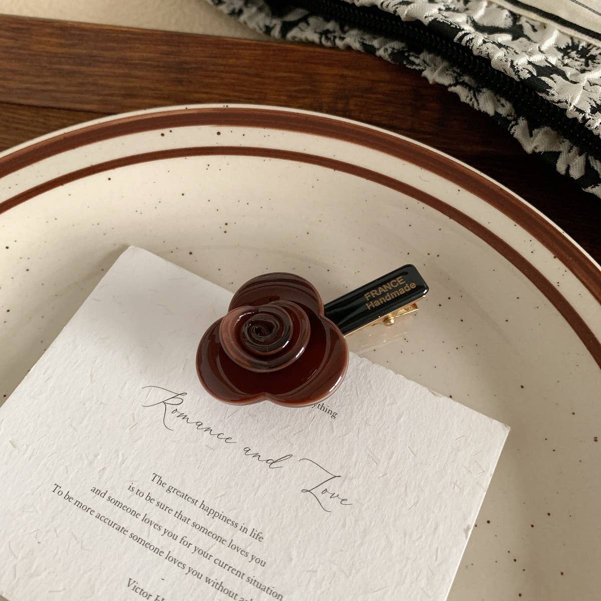 CWAHA07737_KOREAN ROSE FLOWER ACETATE HAIR CLIP FOR GIRLS