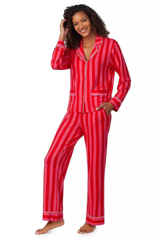 CWSPJ0440_STRIPED LONG SLEEVE TOP AND PANTS PAJAMA SET