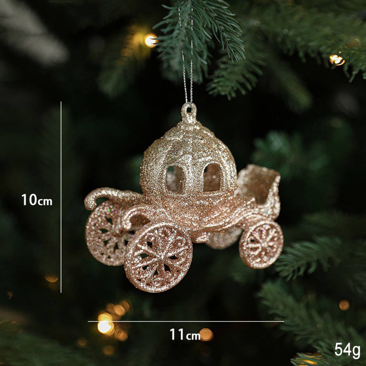 Glitter Reindeer House Christmas Tree Ornament