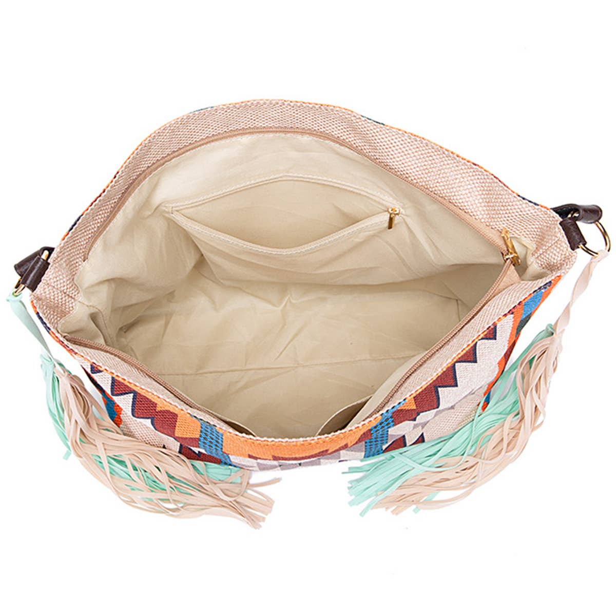 WOMEN CANVAS ETHNIC TRAVEL TASSEL BAGS_CWAB0560