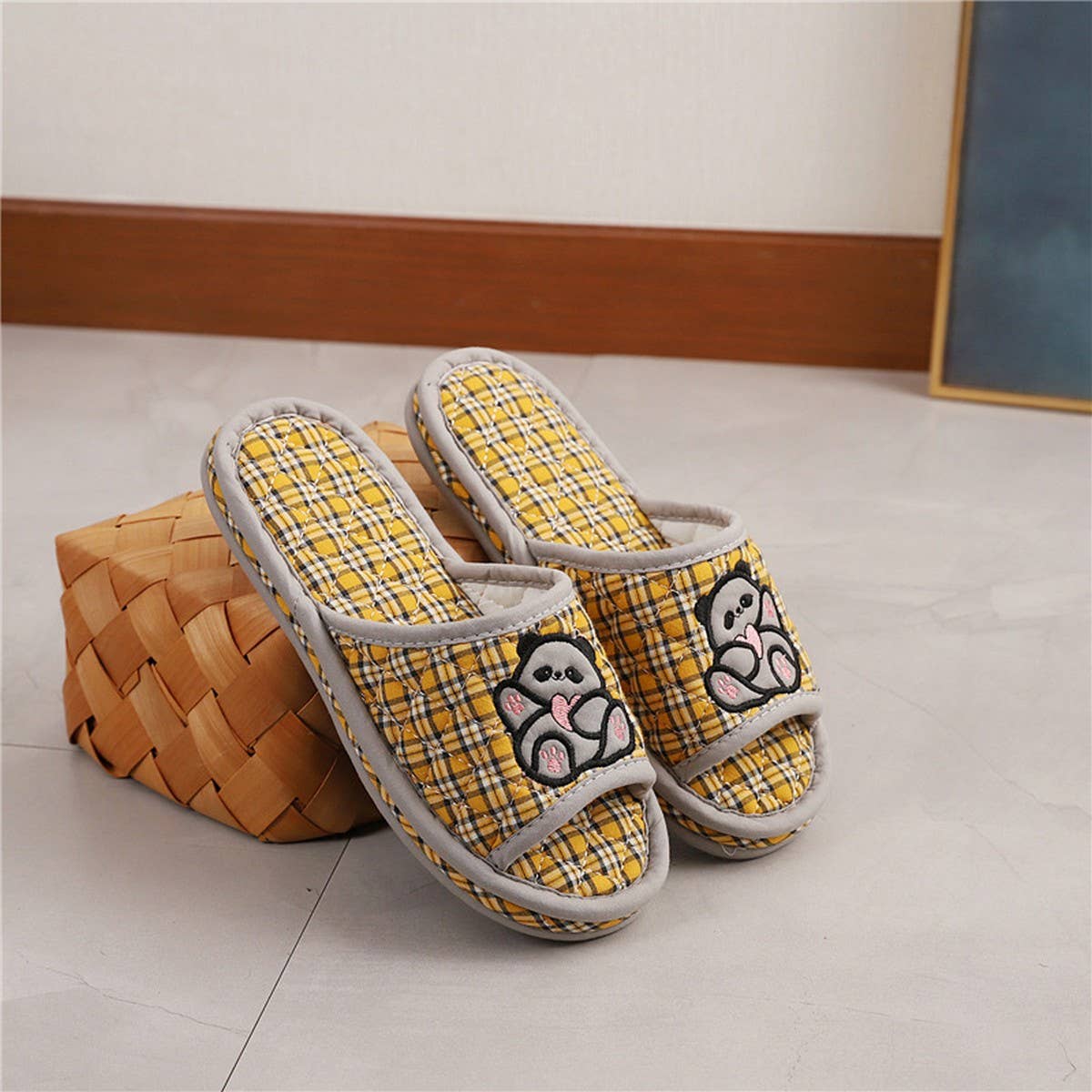 Thick Cotton Soft Sole Panda Slippers